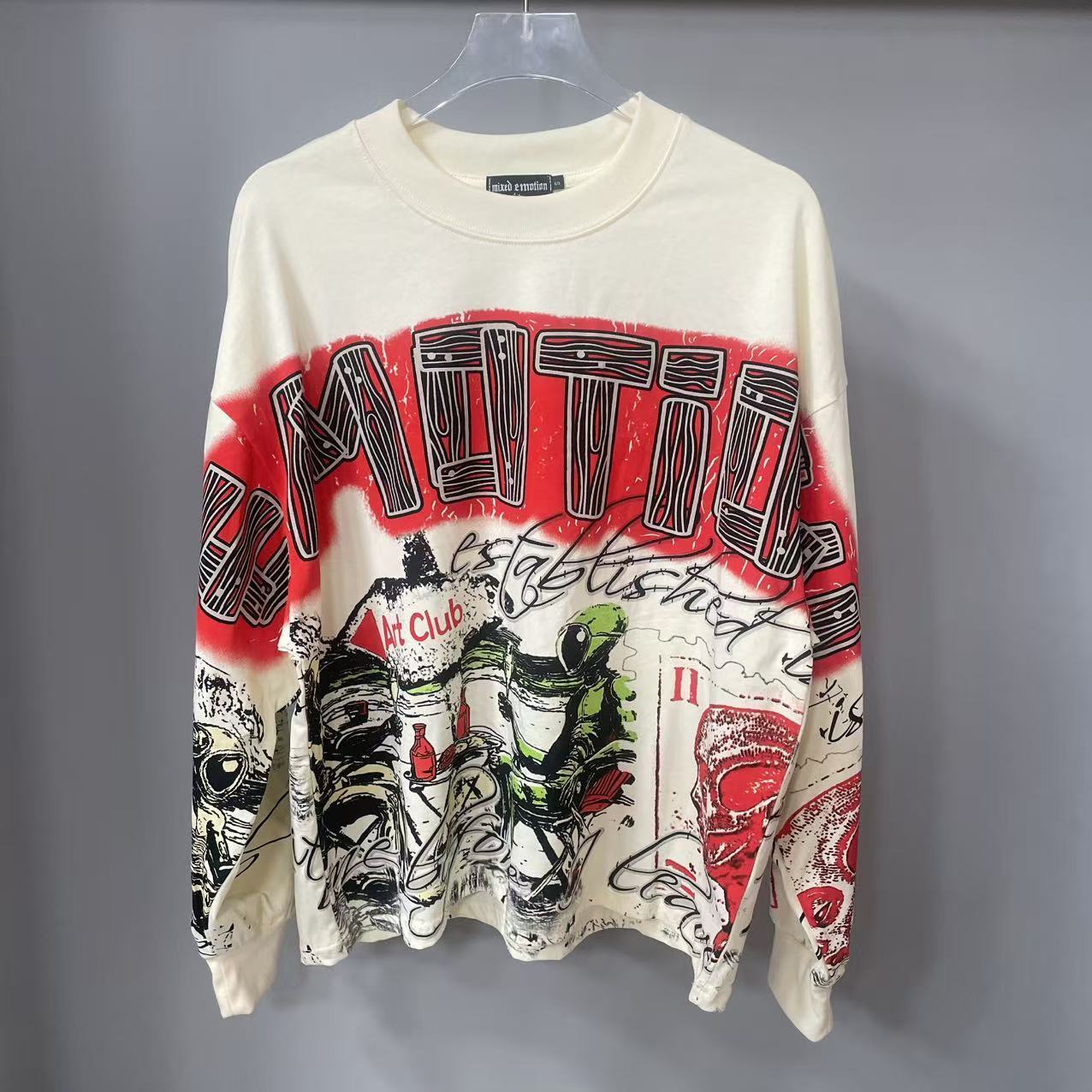 Street Fashion Tshirt - High Quality Designer MIXED-EMOTION Long sleeved