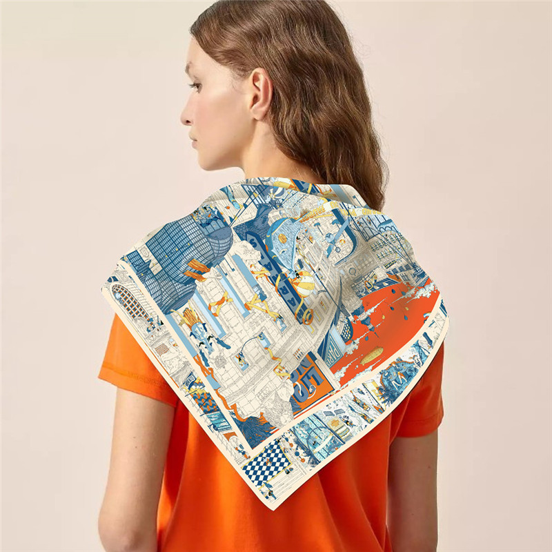 Silk Scarf Women City Street P - Street Fashion Hijab ulasan dan harga