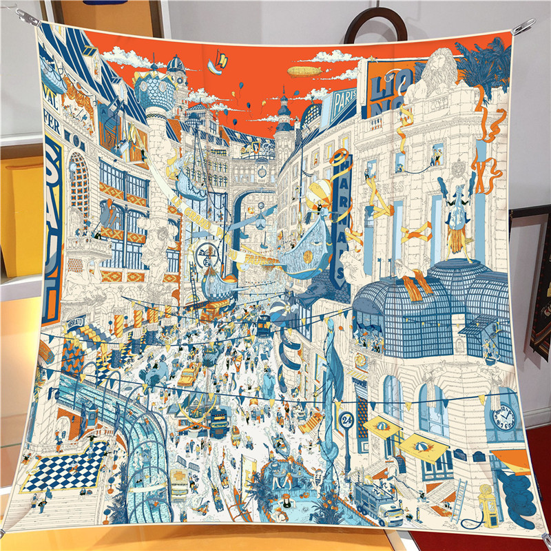 Silk Scarf Women City Street P - Street Fashion Hijab ulasan dan harga