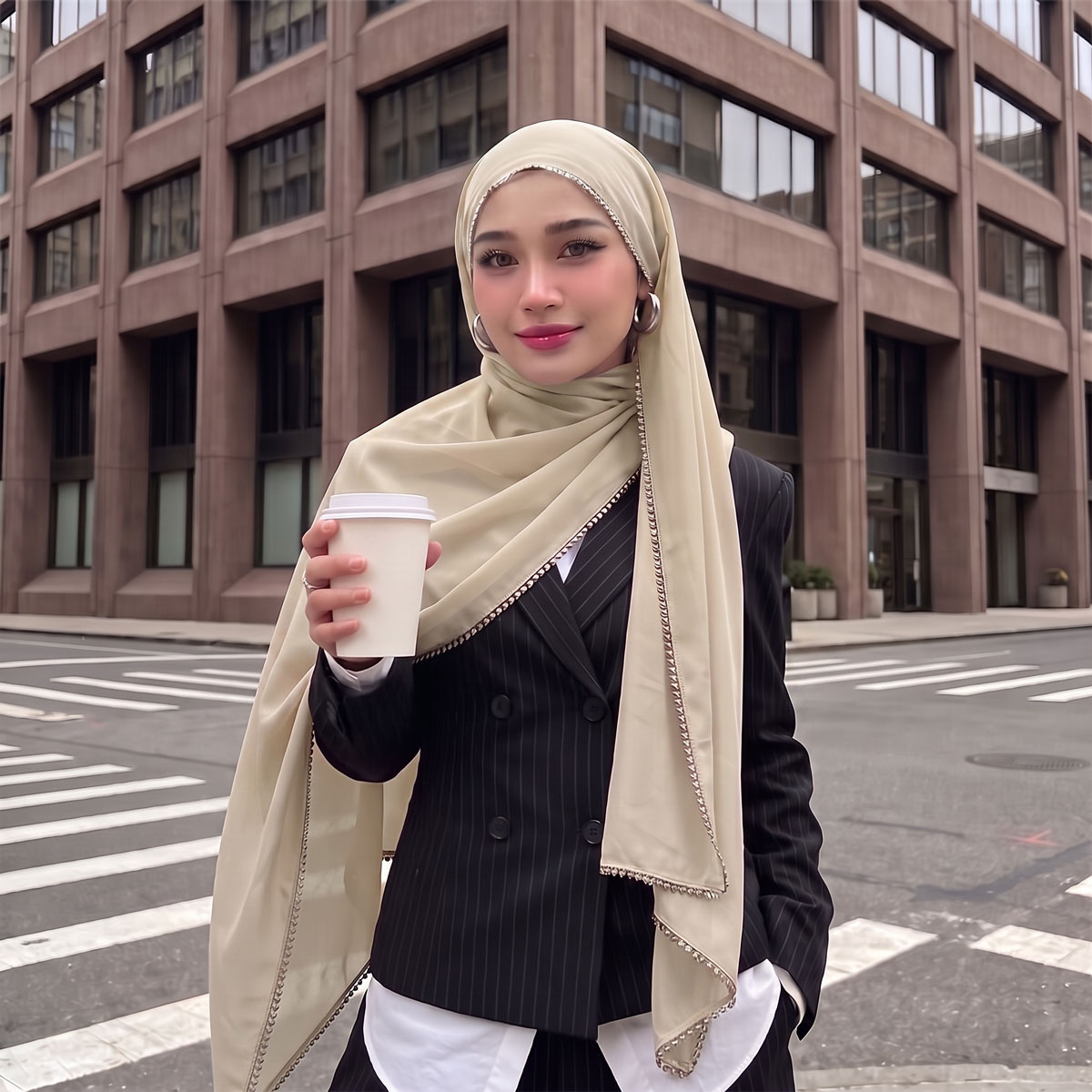 Luxury Chiffon Hijab Scarf for - Street Fashion Hijab ulasan dan harga