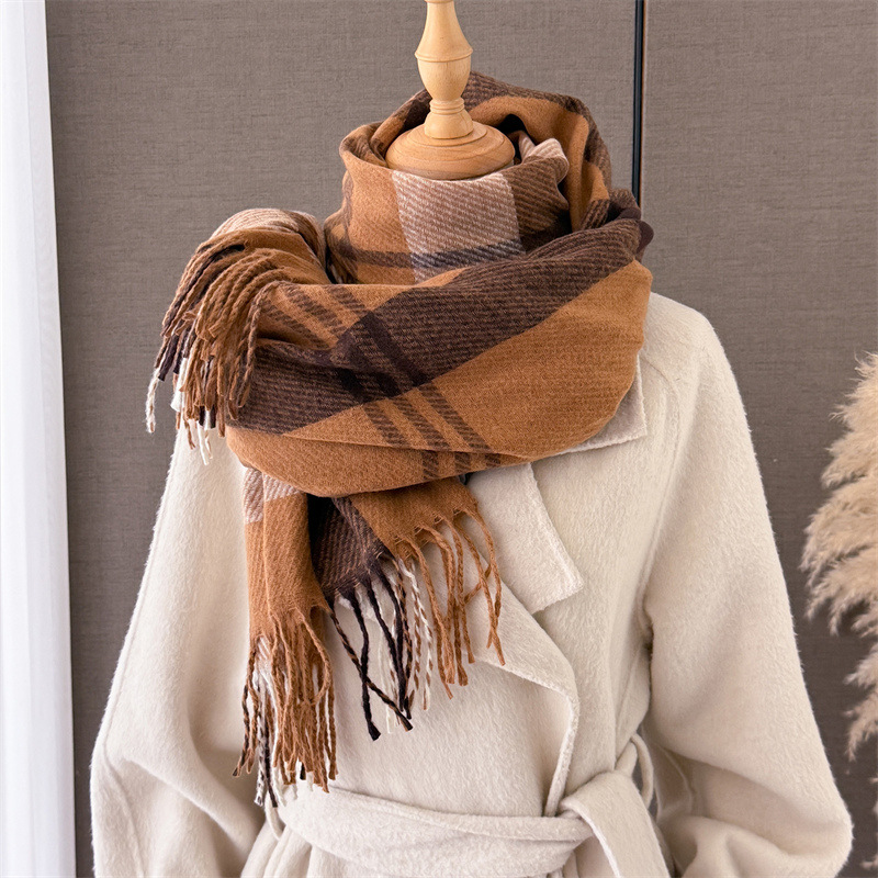 Luxury Plaid Scarf Fashion Pas - Street Fashion Hijab ulasan dan harga