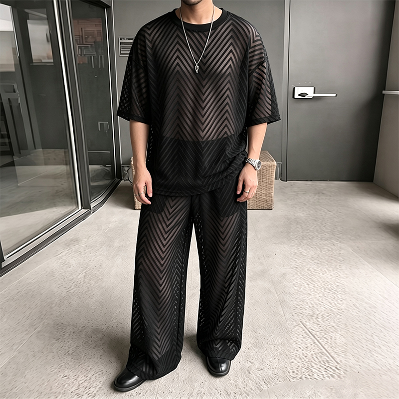 INCERUN Men's Sets See Through - Street Fashion Tshirt ulasan dan harga