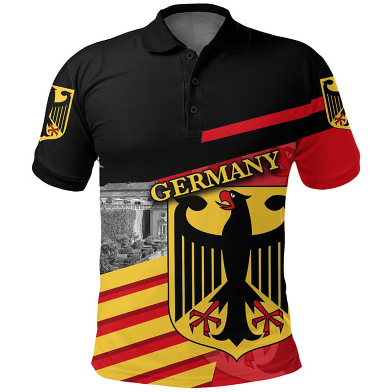 German Coat Of Arms Polo Shirt - Street Fashion Germany ulasan dan harga