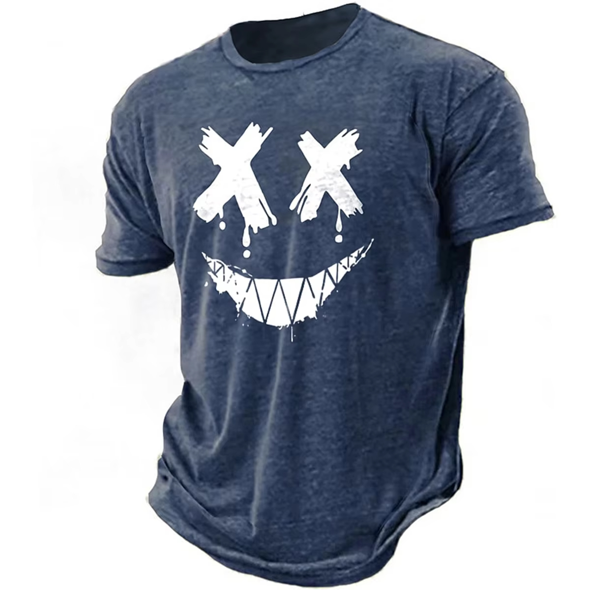 Men's 3D smiling T-shirt paire - Street Fashion Definition ulasan dan harga