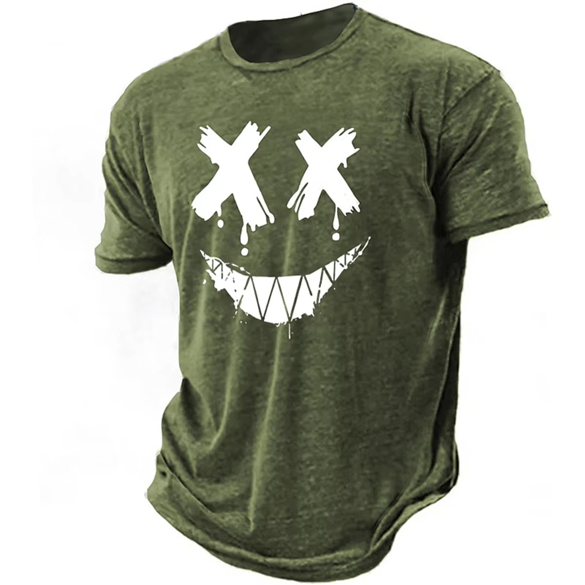 Men's 3D smiling T-shirt paire - Street Fashion Definition ulasan dan harga
