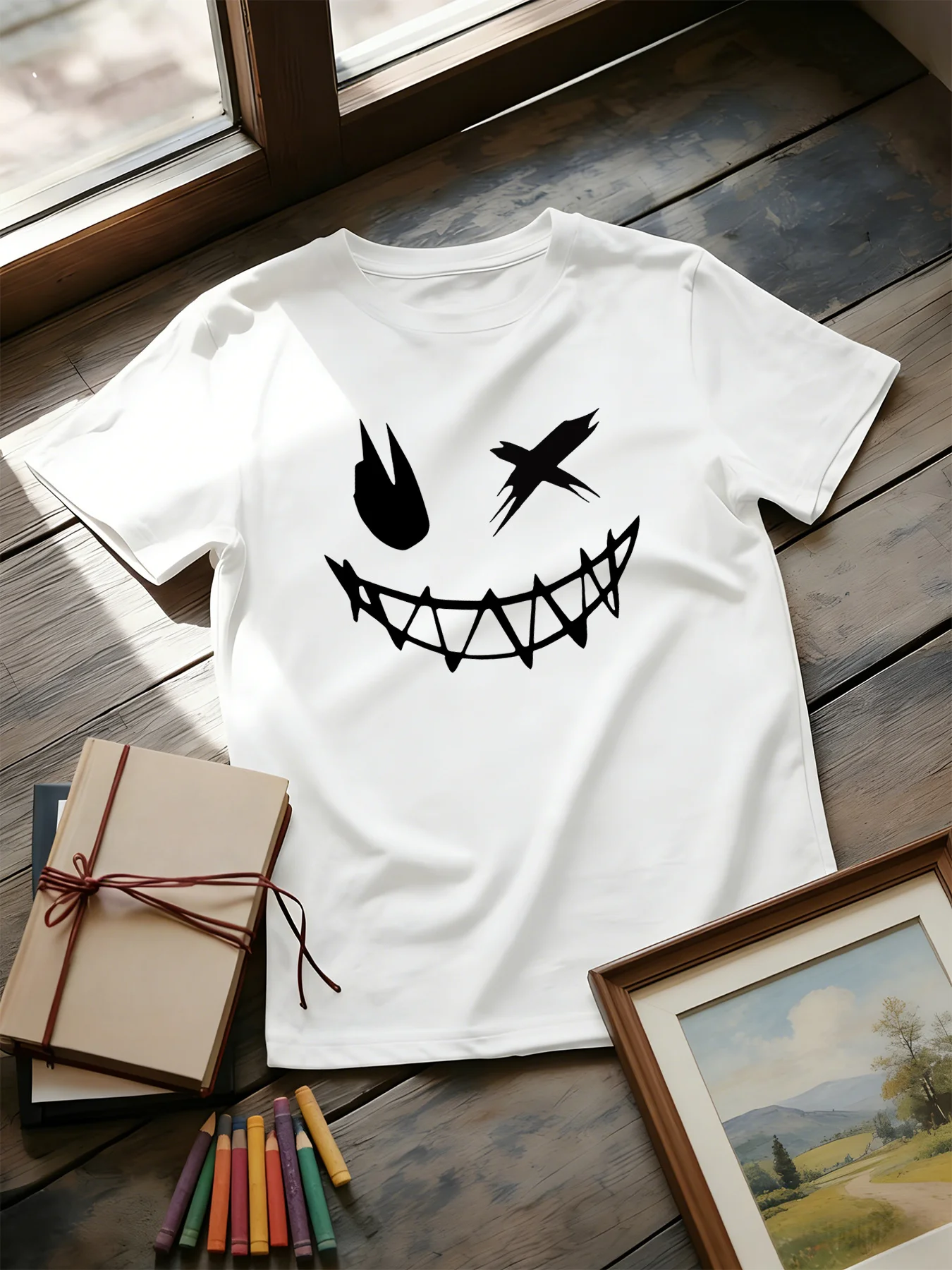 Dark Devil Smiling Face Fashio - Street Fashion Elements ulasan dan harga