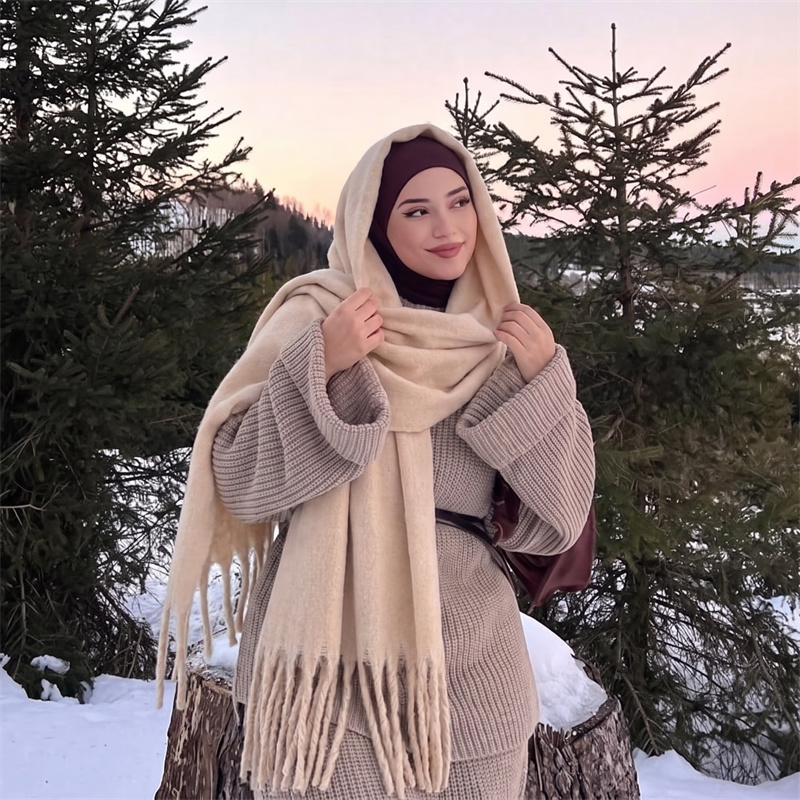 36 Colors Solid Mohair Fringe  - Street Fashion Hijab ulasan dan harga