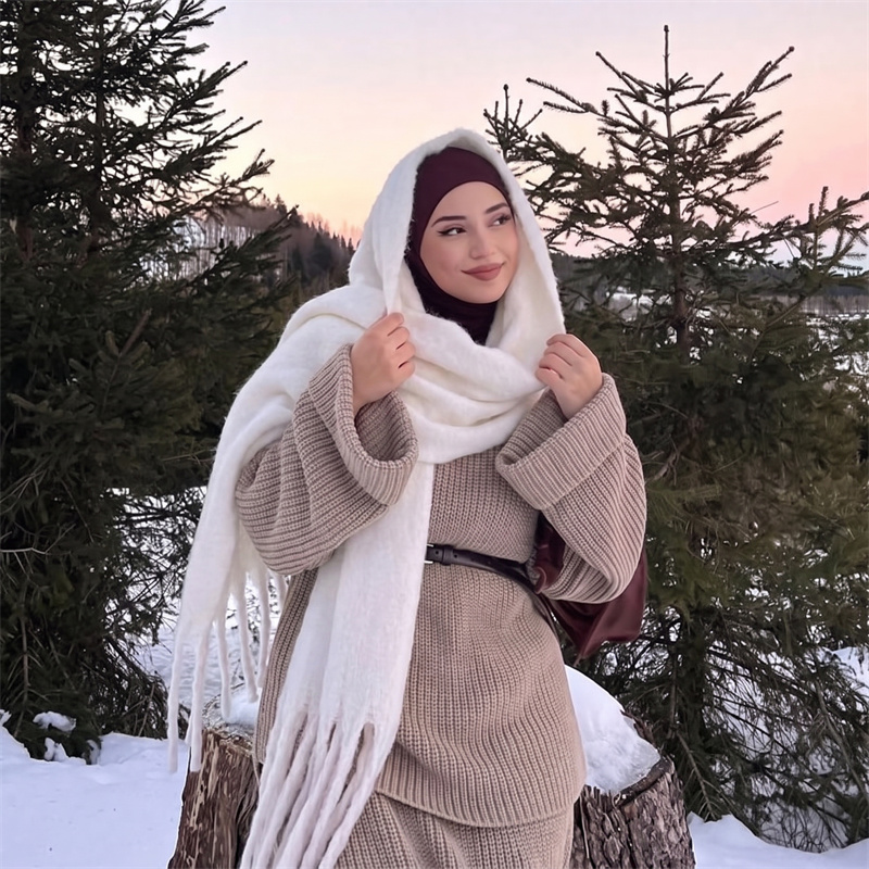 36 Colors Solid Mohair Fringe  - Street Fashion Hijab ulasan dan harga
