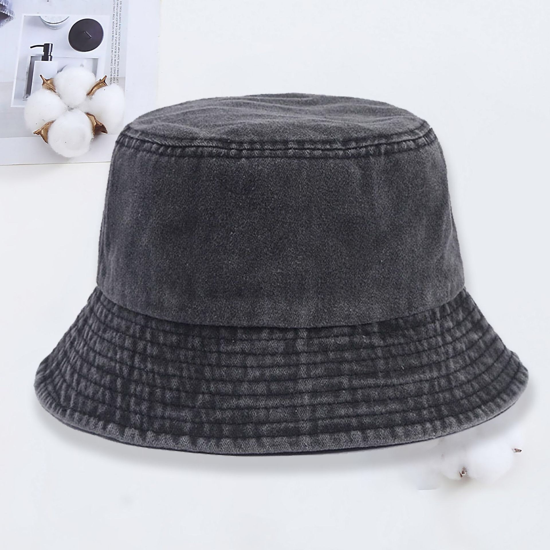 Custom logo Denim Bucket Hat F - Baseball Cap Fitted ulasan dan harga