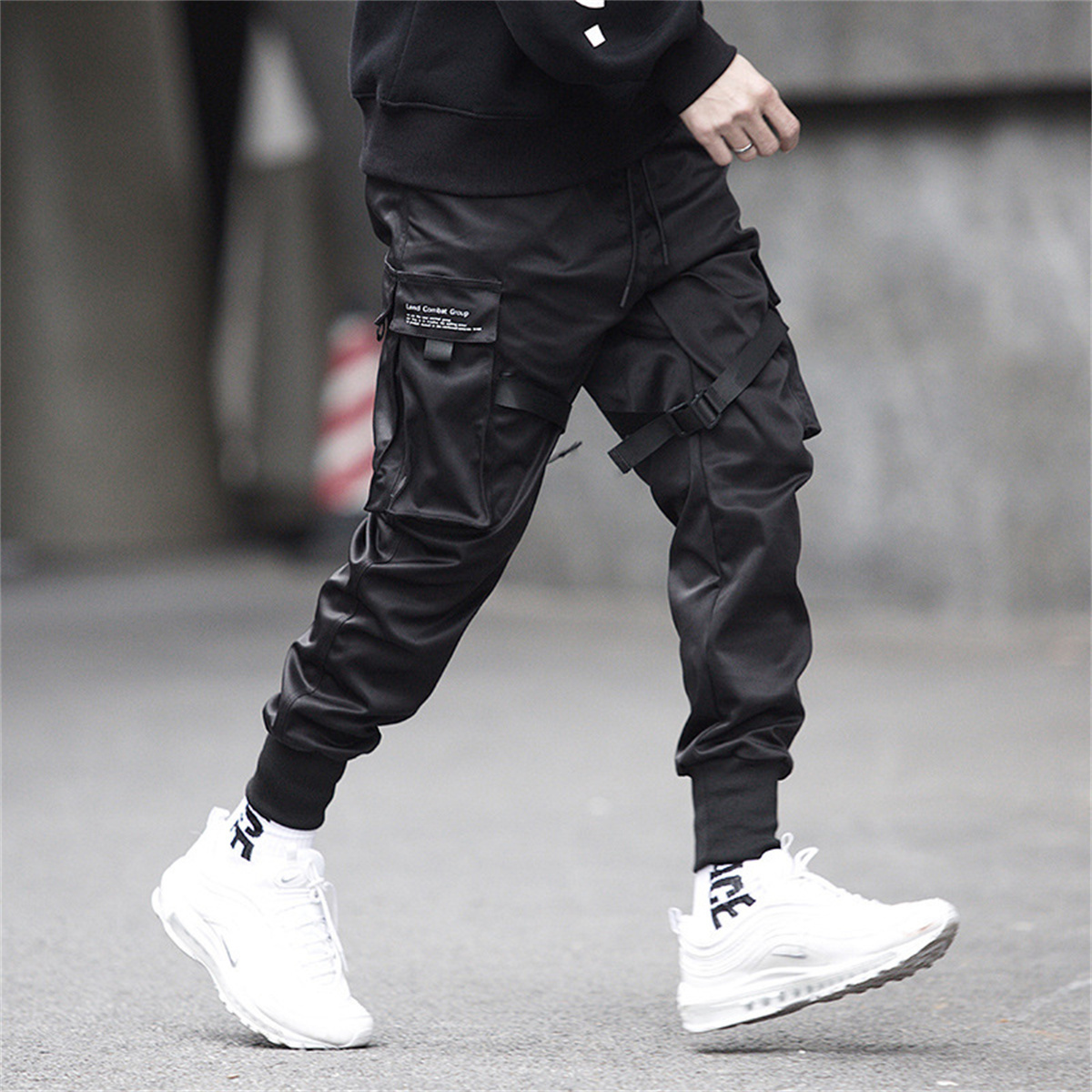 Black Hip Hop Cargo Pants Summ - Street Fashion Brand ulasan dan harga