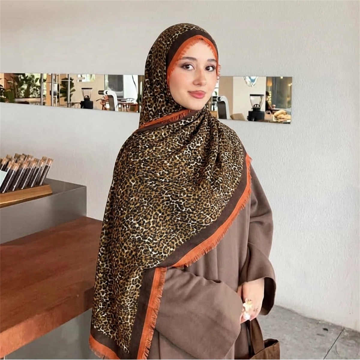 Vintage Leopard Print Hijab Sc - Street Fashion Hijab ulasan dan harga