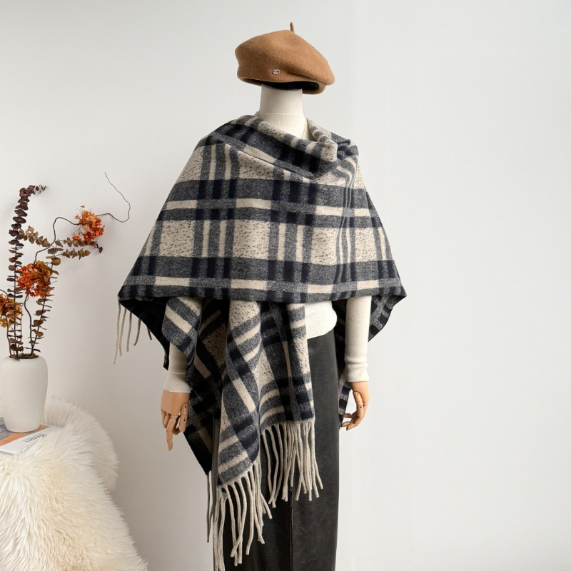 Heavy 750g Scarf Check Poncho  - Street Fashion Hijab ulasan dan harga
