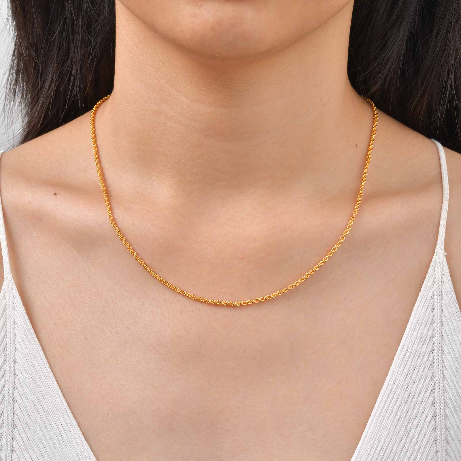 Hip Hop 2mm Twisted Rope 24K G - Fashion Street Singapore ulasan dan harga