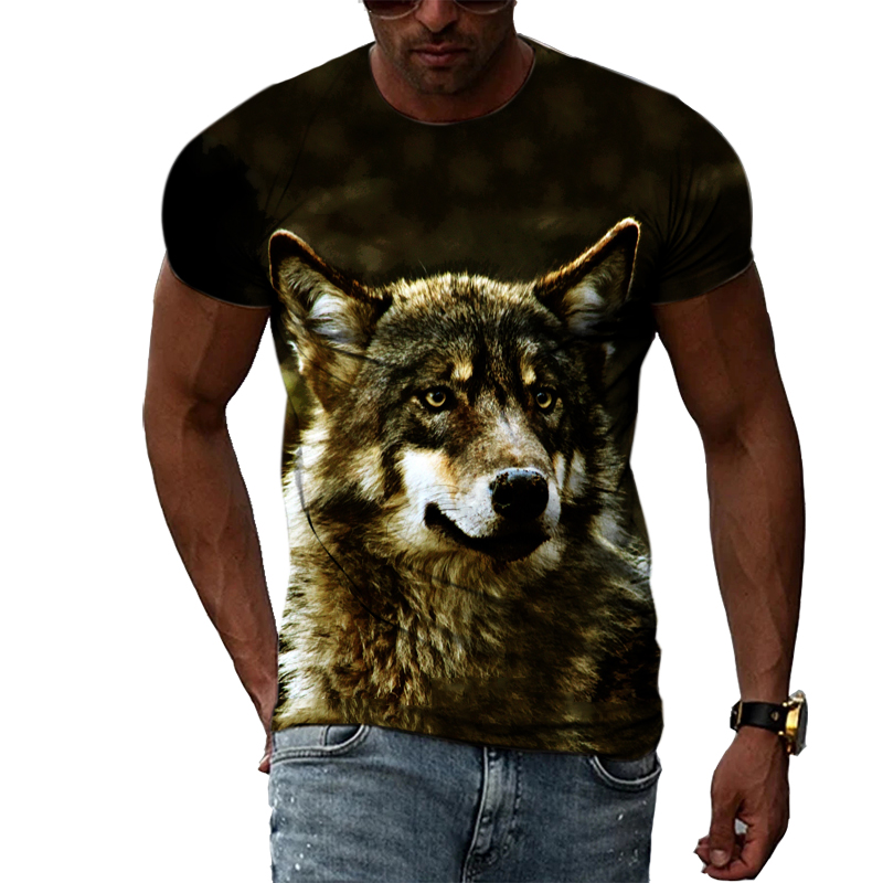 Casual Men's Animal Print T-sh - Street Fashion Elements ulasan dan harga