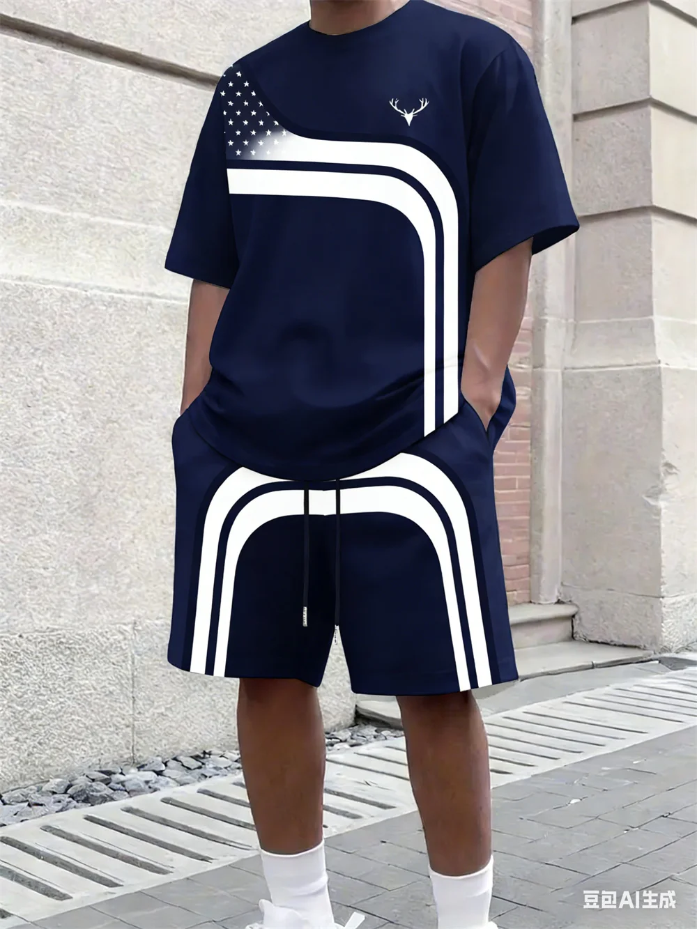 Fashion Summer Men's Stripe Pr - Street Fashion Tshirt ulasan dan harga