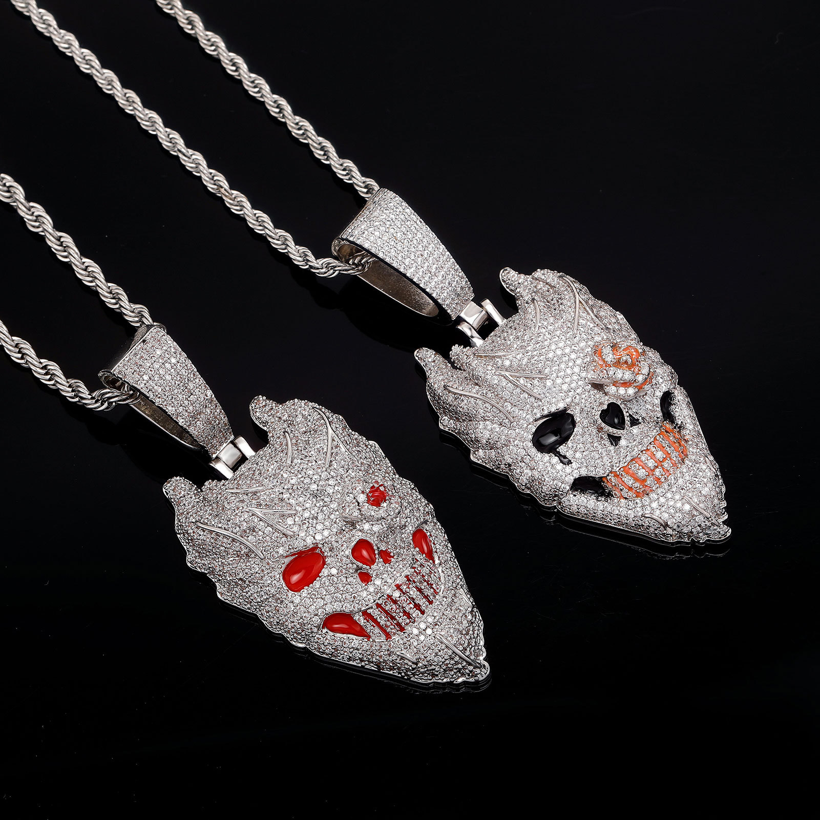 Silver Plated Devil Skull Pend - Fashion Street Singapore ulasan dan harga