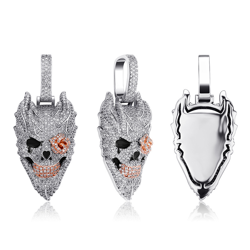 Silver Plated Devil Skull Pend - Fashion Street Singapore ulasan dan harga